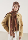 Striped Desin Hijab Terracota - Fresh Scarfs