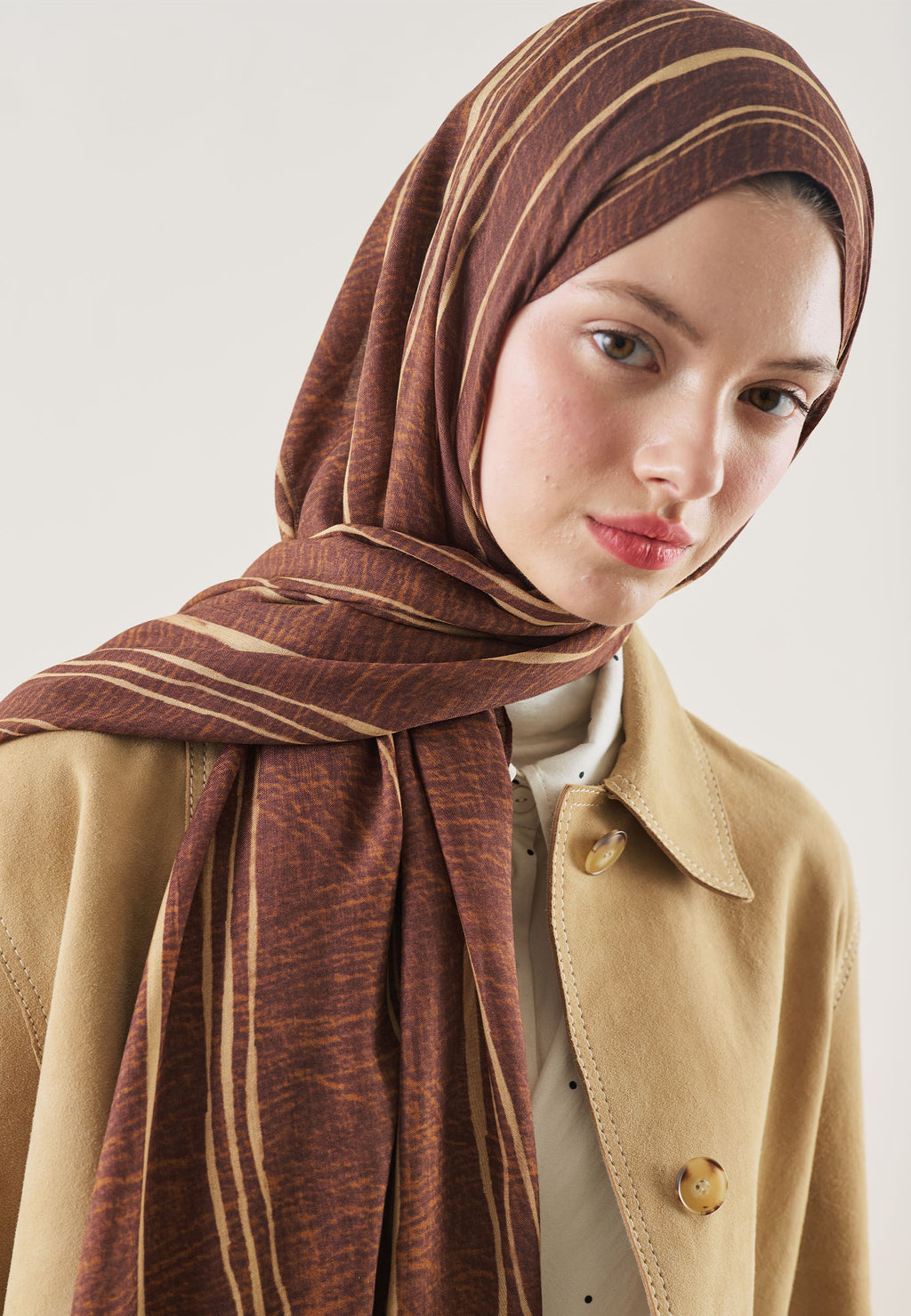 Striped Desin Hijab Terracota - Fresh Scarfs