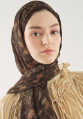Ethnic Blossom Desin Hijab Chocolate Coffee- Fresh Scarfs