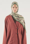 Floral Touch Patterned Soft Viscose Pine Green - Fresh Scarf